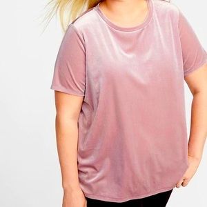 XL Pink Rose Velvet T-Shirt Top Soft Elegant Formal or Casual for Holidays